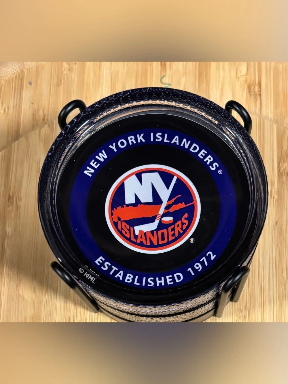 NHL New York Islanders Round Logo Tray in Blue and Orange